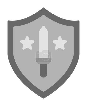 Ilustración de Escudo militar con la espada icono web vector, ilustración de vectores - Imagen libre de derechos