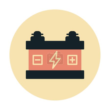 Ilustración de Icono de la batería del coche. ilustración plana del icono de vector de signo de acumulador para la web. - Imagen libre de derechos