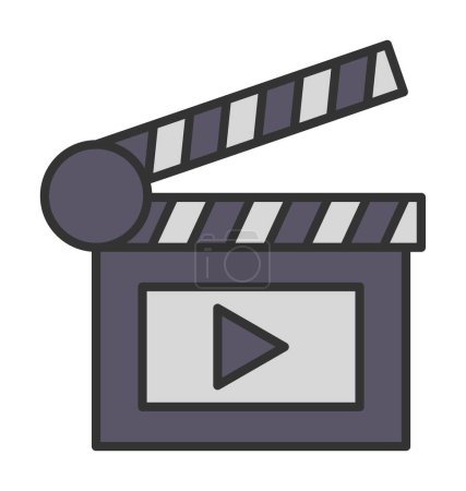 Illustration for Clapperboard vector flat colour icon - Royalty Free Image