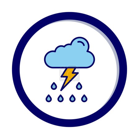 Téléchargez les illustrations : Illustration vectorielle de l'icône météo Thunder - en licence libre de droit