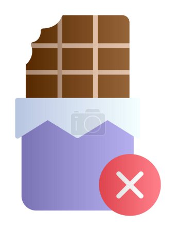 Téléchargez les illustrations : Simple Pas d'icône chocolat, illustration vectorielle - en licence libre de droit