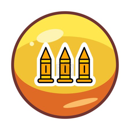 Illustration for Military gun bullets vector icon. Symbol, logo illustration. Vector graphics - Royalty Free Image