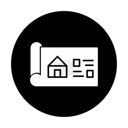 Téléchargez les illustrations : Icône Plan de Maison, illustration vectorielle - en licence libre de droit