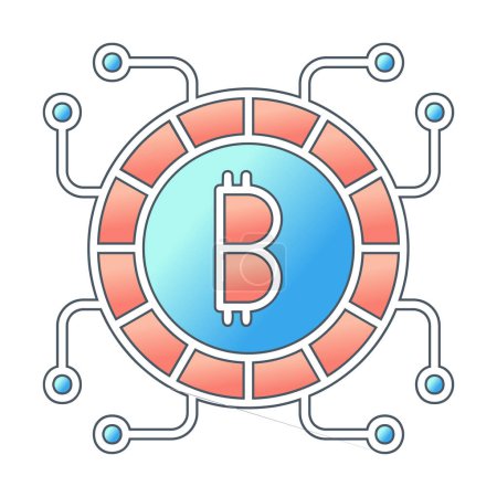 Téléchargez les illustrations : Icône Bitcoin simple, illustration vectorielle - en licence libre de droit
