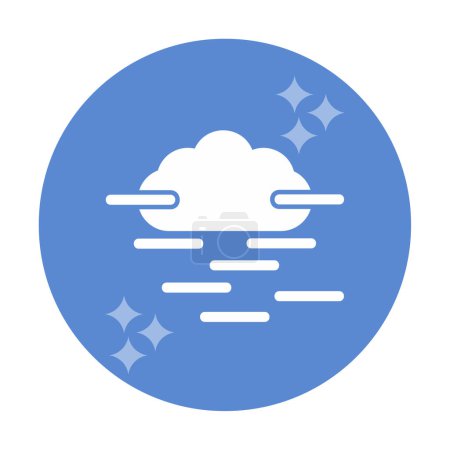 Ilustración de Icono de niebla y nube, símbolo del tiempo, ilustración vectorial - Imagen libre de derechos