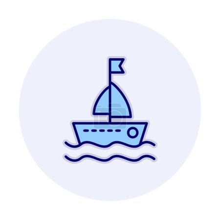 Ilustración de Icono del velero aislado en el fondo. ilustración vectorial - Imagen libre de derechos