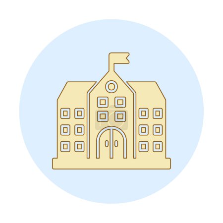Photo for University Building icon. flat color design. vector illustration. - Royalty Free Image