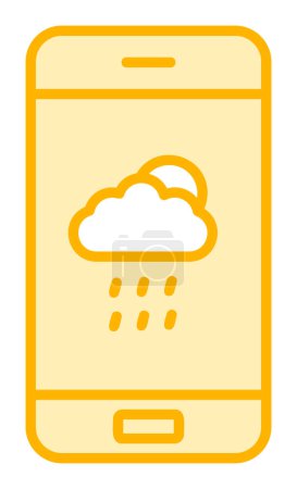 Illustration for Weather App on smartphone web icon, vector illustration - Royalty Free Image