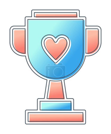 Ilustración de Copa de trofeo con corazón. icono web ilustración simple - Imagen libre de derechos