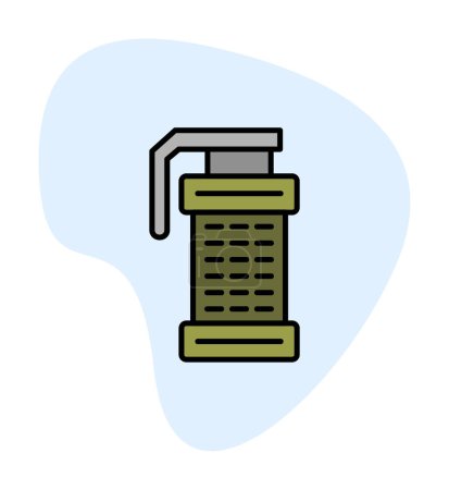 Smoke Grenade web icon, vector illustration