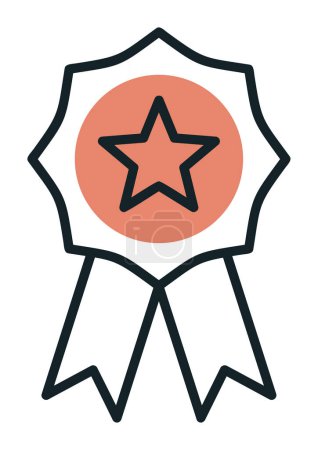 Illustration for Simple Award badge vector  line icon - Royalty Free Image