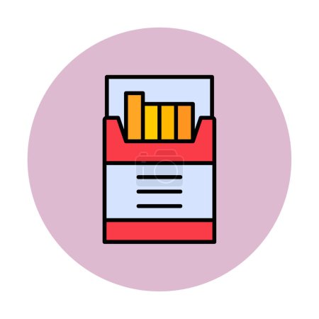 Téléchargez les illustrations : Boîte à cigarettes icône web, illustration vectorielle - en licence libre de droit