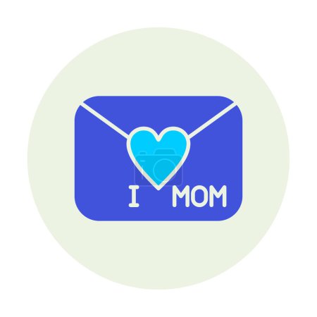 Illustration for Happy mothers day card with love letter, I Love mom symbol on envelope with heart icon, vector illustration - Royalty Free Image
