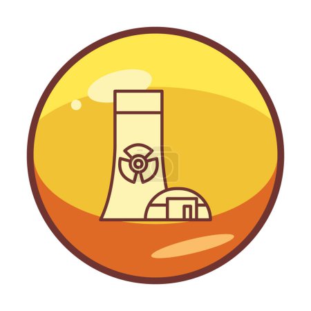Ilustración de Planta de energía nuclear icono vector ilustración diseño gráfico - Imagen libre de derechos