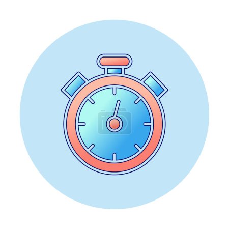 Téléchargez les illustrations : Illustration vectorielle d'icône de chronomètre graphique plat - en licence libre de droit