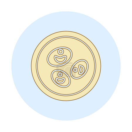 Illustration for Bacteria petri dish with bacteria vector icon - Royalty Free Image