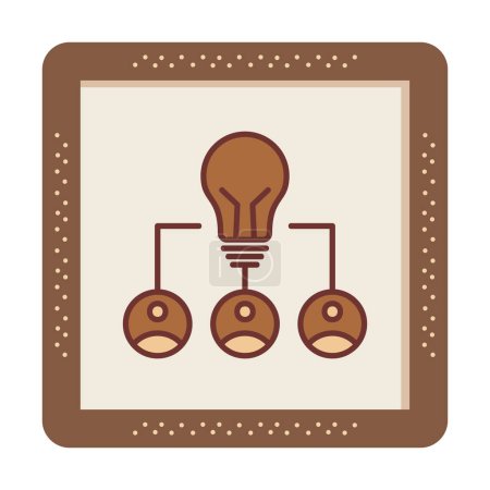 Téléchargez les illustrations : Idée d'équipe, ampoule et icône de l'équipe d'affaires, illustration vectorielle - en licence libre de droit