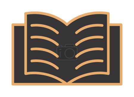 Téléchargez les illustrations : Plat Open Book icône illustration - en licence libre de droit