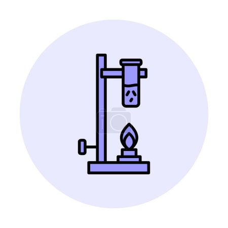 Ilustración de Icono lineal del quemador Bunsen. Instrumento de laboratorio. icono para el diseño web - Imagen libre de derechos