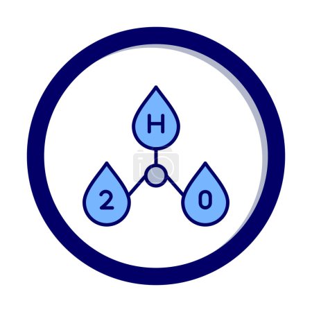 Illustration for Water drops with h 2 o symbol vector illustration design - Royalty Free Image