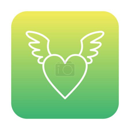 Ilustración de Icono del corazón del ángel, ilustración del vector - Imagen libre de derechos