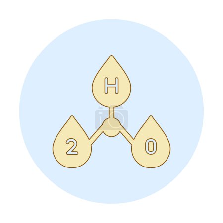 Ilustración de Gotas de agua con h 2 o símbolo vector ilustración diseño - Imagen libre de derechos
