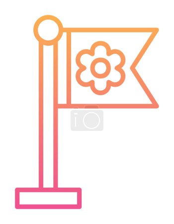 Illustration for Sakura flag icon, vector illustration - Royalty Free Image