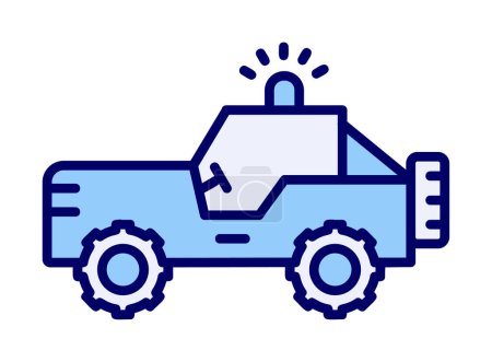 Ilustración de Icono Jeep militar, ilustración vectorial - Imagen libre de derechos