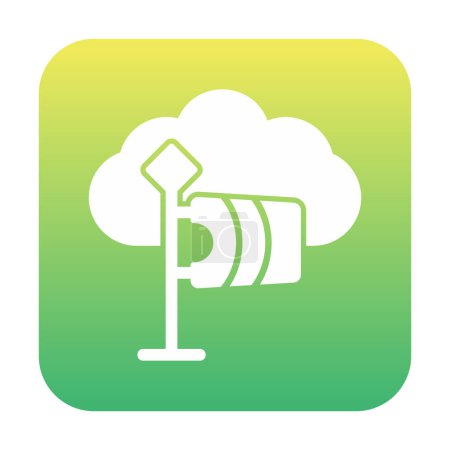 Ilustración de Icono de nube de monitoreo de viento, ilustración vectorial - Imagen libre de derechos