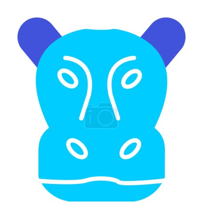 Ilustración de Hipopótamo cabeza icono vector ilustración - Imagen libre de derechos