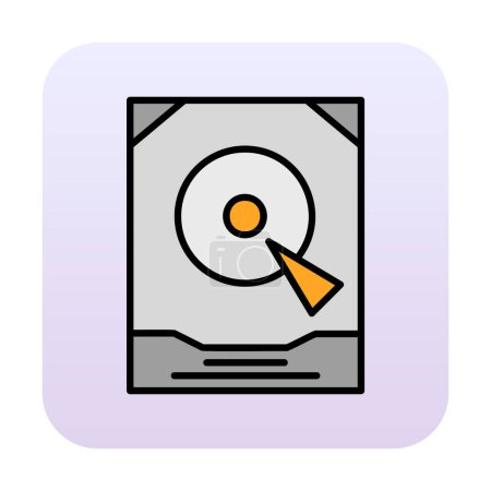 Téléchargez les illustrations : Illustration vectorielle de disque dur, élément icône - en licence libre de droit