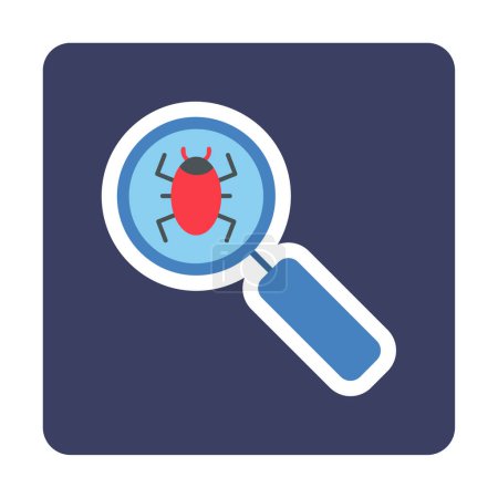 Ilustración de Lupa con error, icono de detección de virus, diseño de ilustración vectorial - Imagen libre de derechos