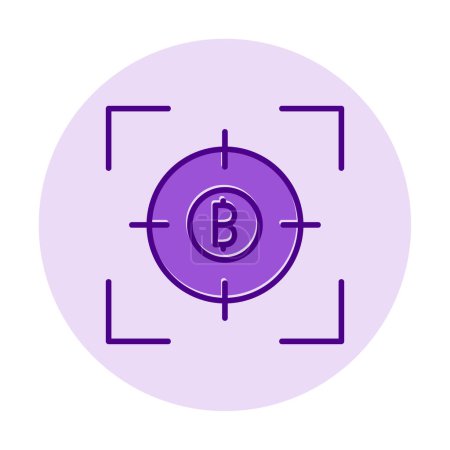 Illustration for Bitcoin and target. web icon  illustration - Royalty Free Image