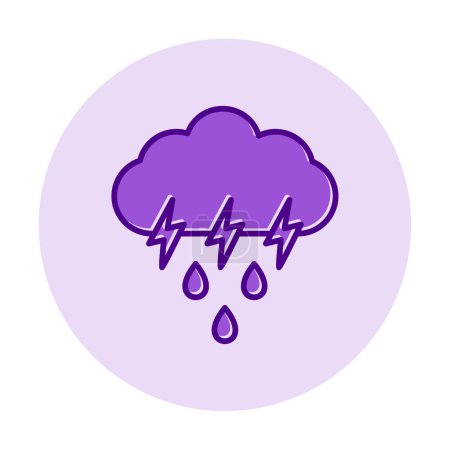 Illustration for Cloud with lightning and rain icon  vector illustration design - Royalty Free Image