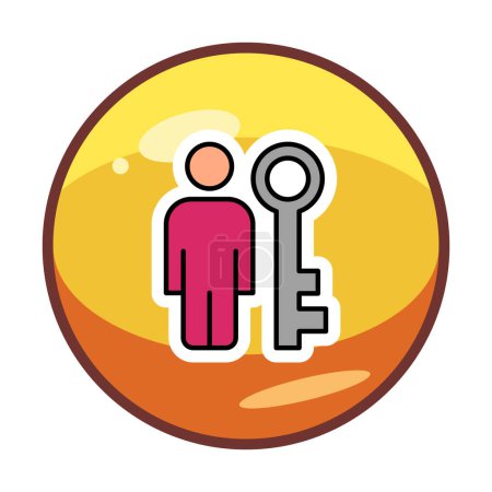 Téléchargez les illustrations : Icône clé de la personne illustration vectorielle - en licence libre de droit