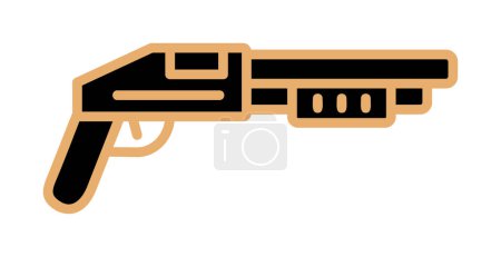 Ilustración de Icono plano de escopeta, ilustración vectorial - Imagen libre de derechos