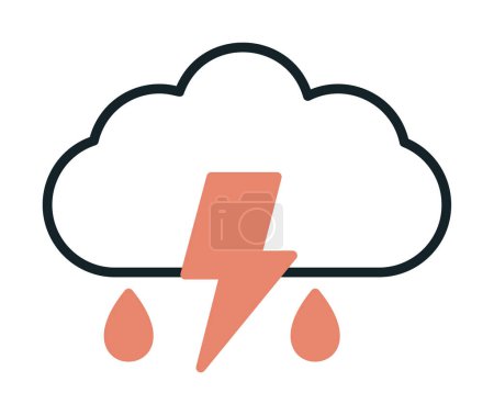 Téléchargez les illustrations : Illustration vectorielle icône météo tonnerre - en licence libre de droit