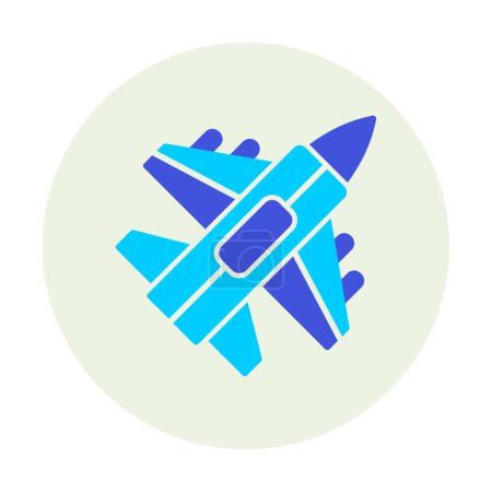 Téléchargez les illustrations : Icône Jet Fighter. Avion militaire volant. illustration vectorielle - en licence libre de droit