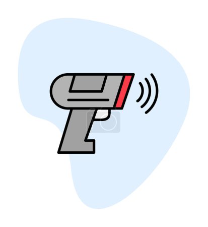 Ilustración de Simple icono del escáner de código de barras, ilustración vectorial - Imagen libre de derechos