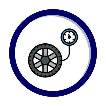 Ilustración de Presión de la rueda, icono aislado en el fondo, servicio automático, reparación del coche - Imagen libre de derechos