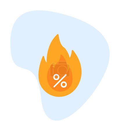 Illustration for Fire with Hot Sale  icon vector illustration design - Royalty Free Image