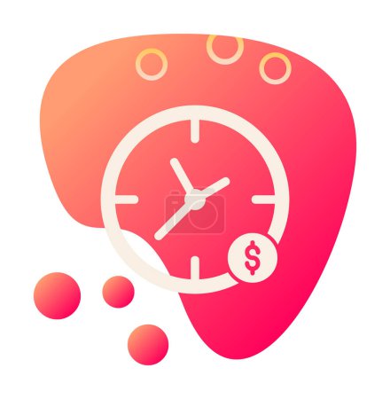 Téléchargez les illustrations : Time Is Money icône de l'horloge illustration vectorielle - en licence libre de droit