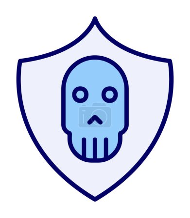Illustration for Shield with skull icon, vector illustration design. Virus concept - Royalty Free Image