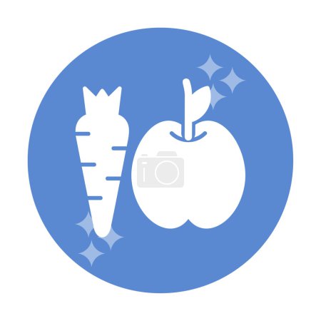 Illustration for Simple Healthy Food, apple and carrot icon, vector illustration - Royalty Free Image
