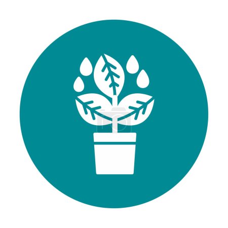 Ilustración de Planta en el icono del pote, ilustración del vector - Imagen libre de derechos