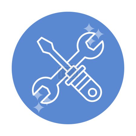 Photo for Wrench and screwdriver icon. outline illustration of tools vector icon for web - Royalty Free Image