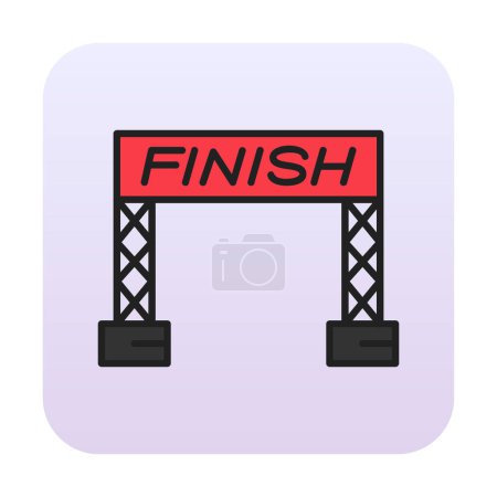 Illustration for Finish line icon in flat style on isolated background - Royalty Free Image