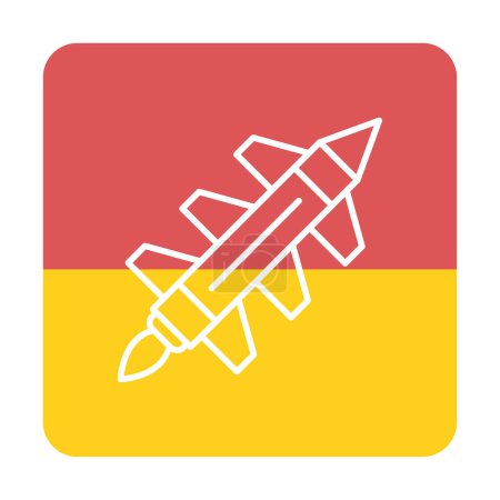Téléchargez les illustrations : Illustration vectorielle de l'icône Web de fusée à missiles - en licence libre de droit