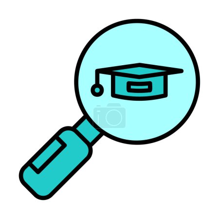 Téléchargez les illustrations : Illustration vectorielle de l'icône de l'éducation, Rechercher Cours universitaire - en licence libre de droit