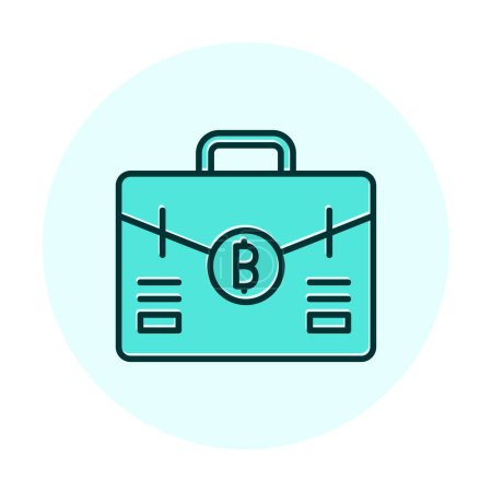 Ilustración de Maletín con bitcoin. icono web diseño simple - Imagen libre de derechos